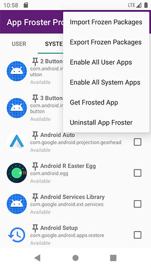 App Froster Screenshot 1